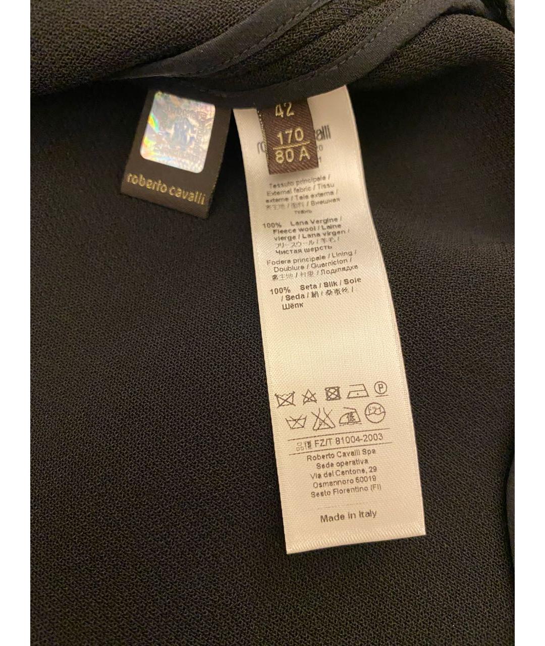 ROBERTO CAVALLI Черная шерстяная юбка мини, фото 7