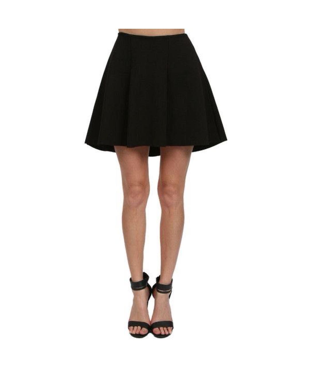 ROBERTO CAVALLI Черная шерстяная юбка мини, фото 2