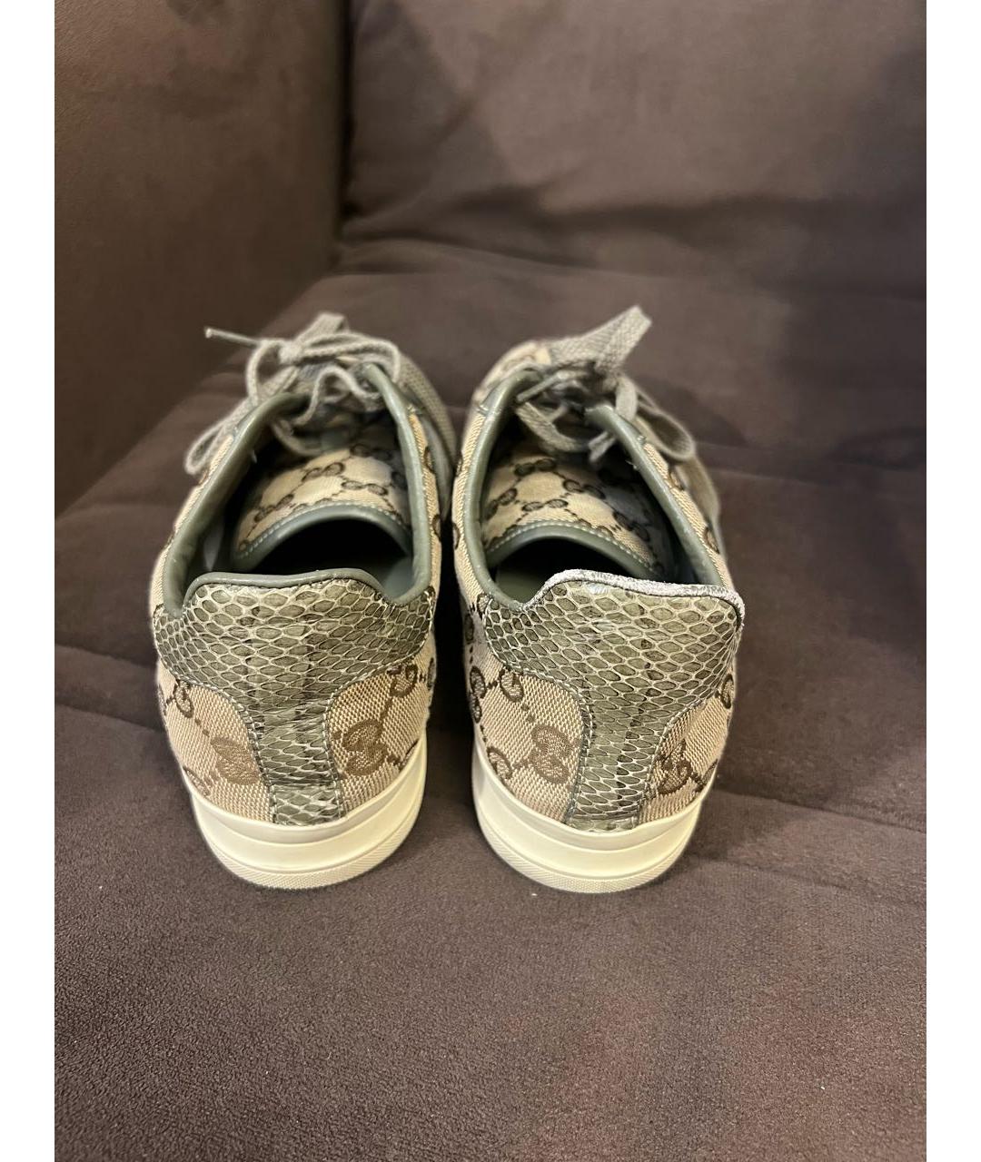 GUCCI Бежевые текстильные кеды, фото 4
