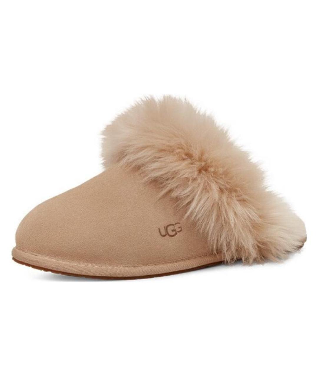 UGG AUSTRALIA Бежевые нубуковые мюли, фото 3
