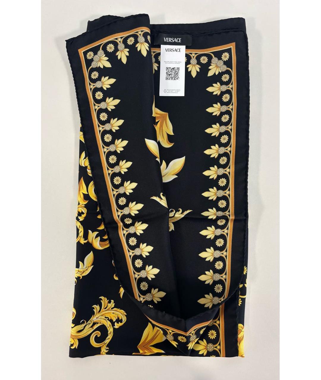 VERSACE Черный шелковый платок, фото 3