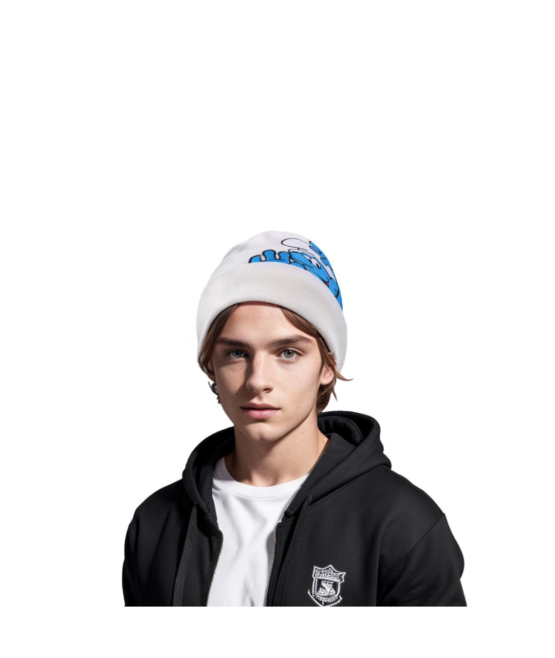 SUPREME Белая синтетическая шапка, фото 3