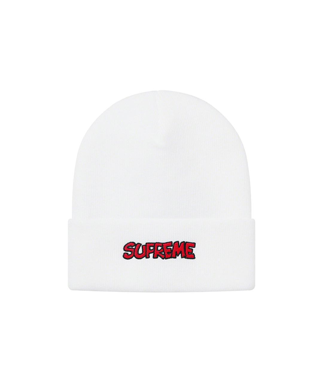 SUPREME Белая синтетическая шапка, фото 2