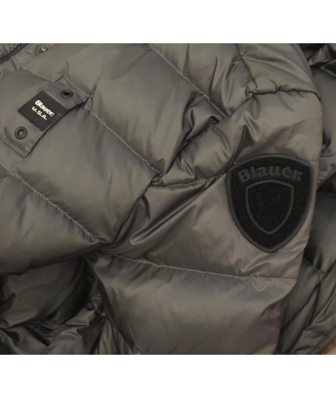 BLAUER Серый полиамидовый пуховик, фото 3