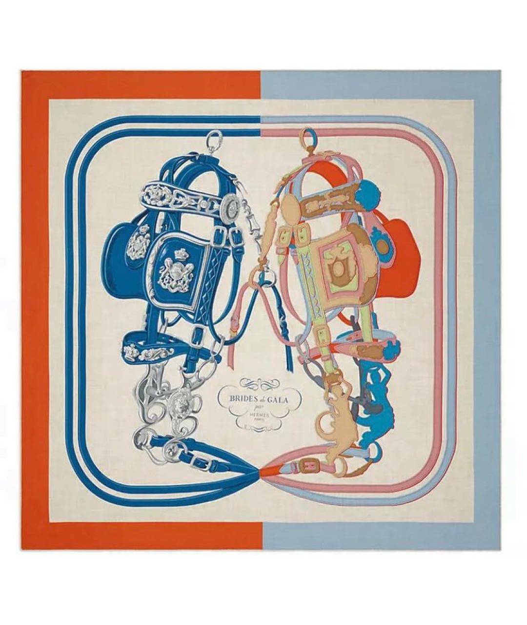 HERMES Мульти кашемировый платок, фото 1