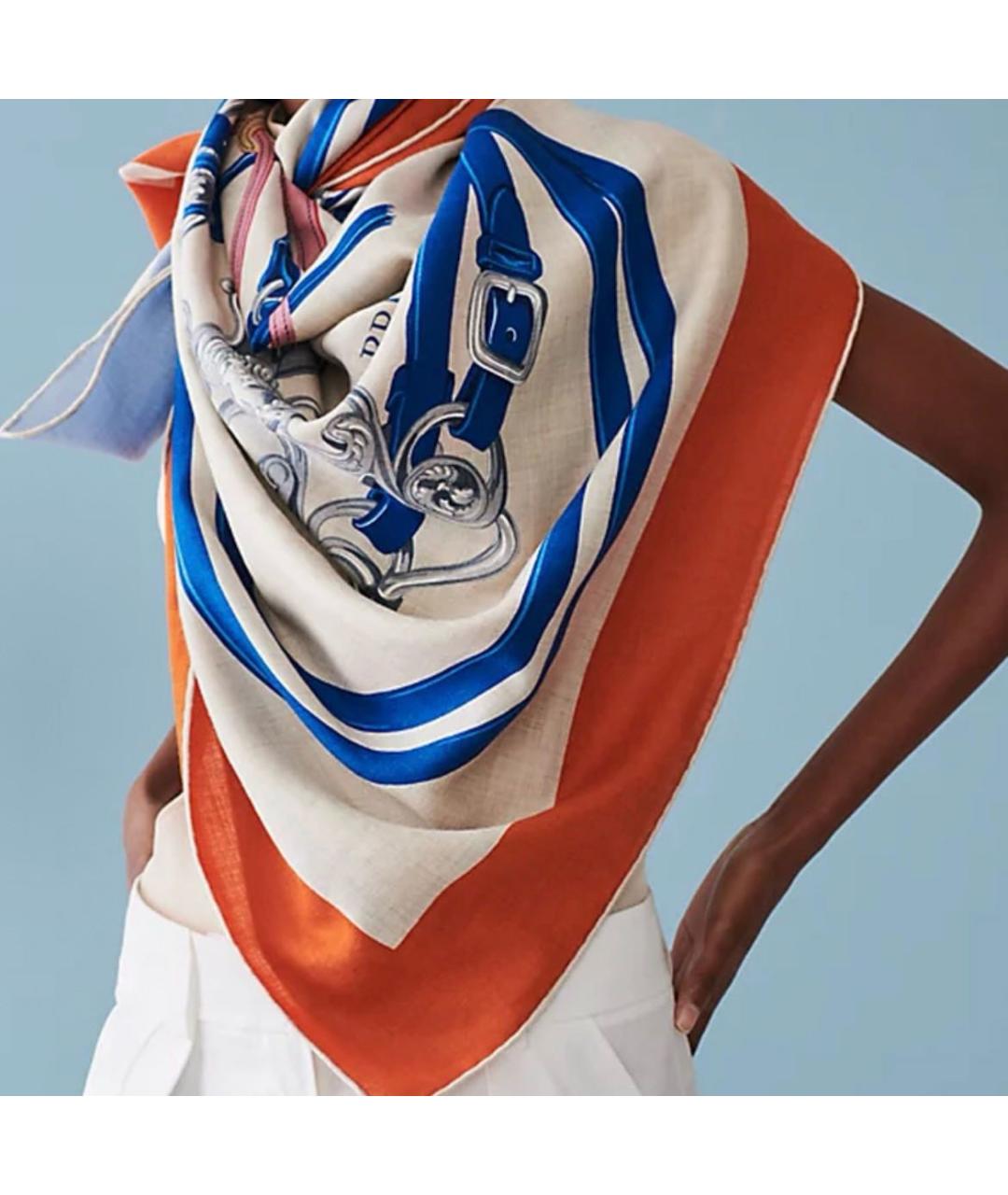 HERMES Мульти кашемировый платок, фото 5