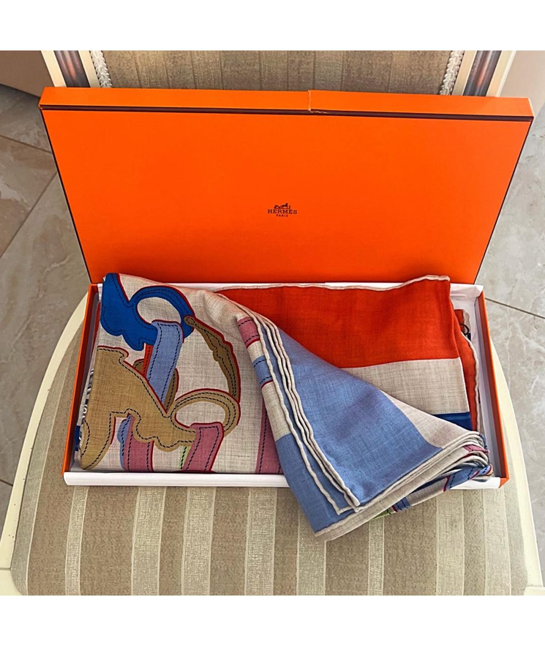 HERMES Мульти кашемировый платок, фото 4
