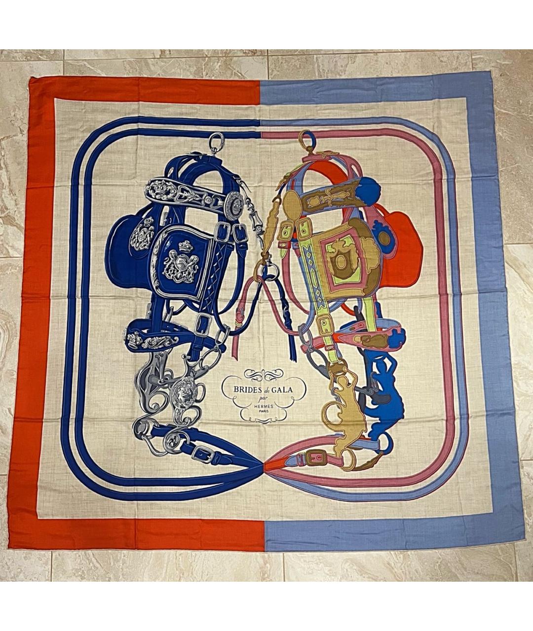 HERMES Мульти кашемировый платок, фото 3