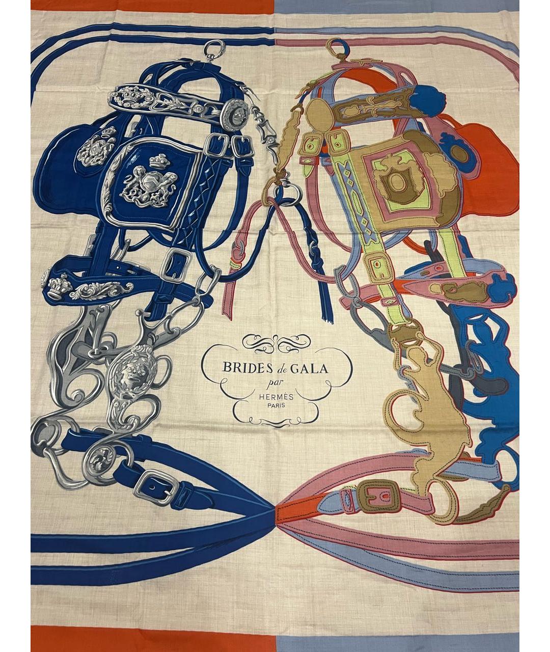 HERMES Мульти кашемировый платок, фото 6