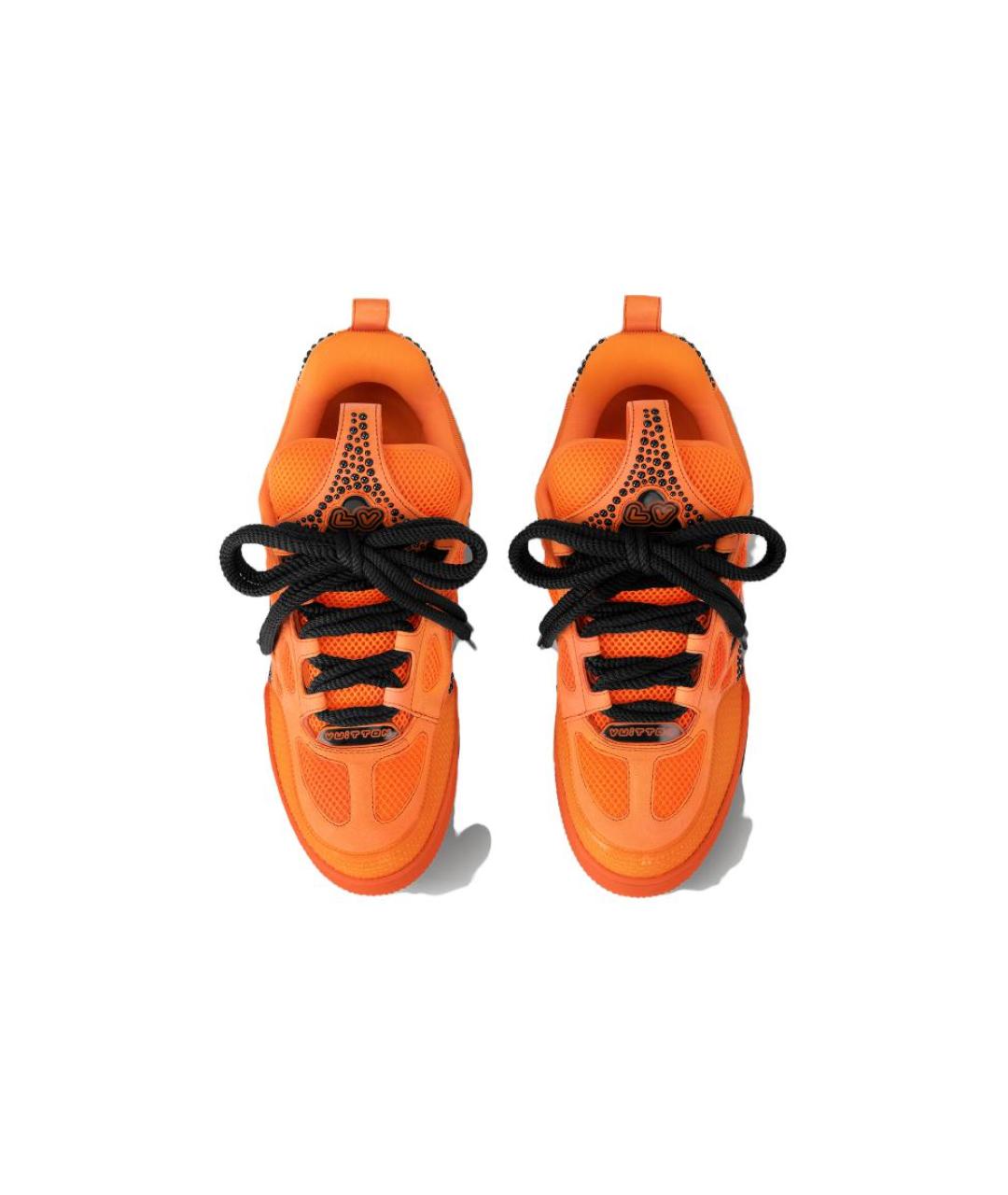 LOUIS VUITTON Оранжевое низкие кроссовки / кеды, фото 3