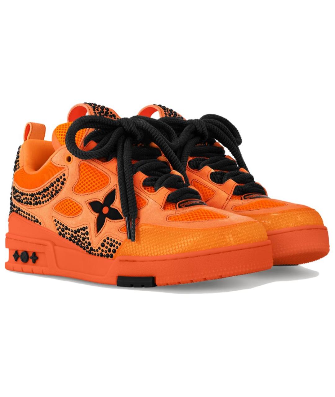 LOUIS VUITTON Оранжевое низкие кроссовки / кеды, фото 2