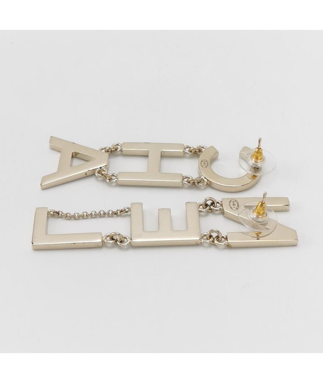 CHANEL Золотые металлические серьги, фото 2