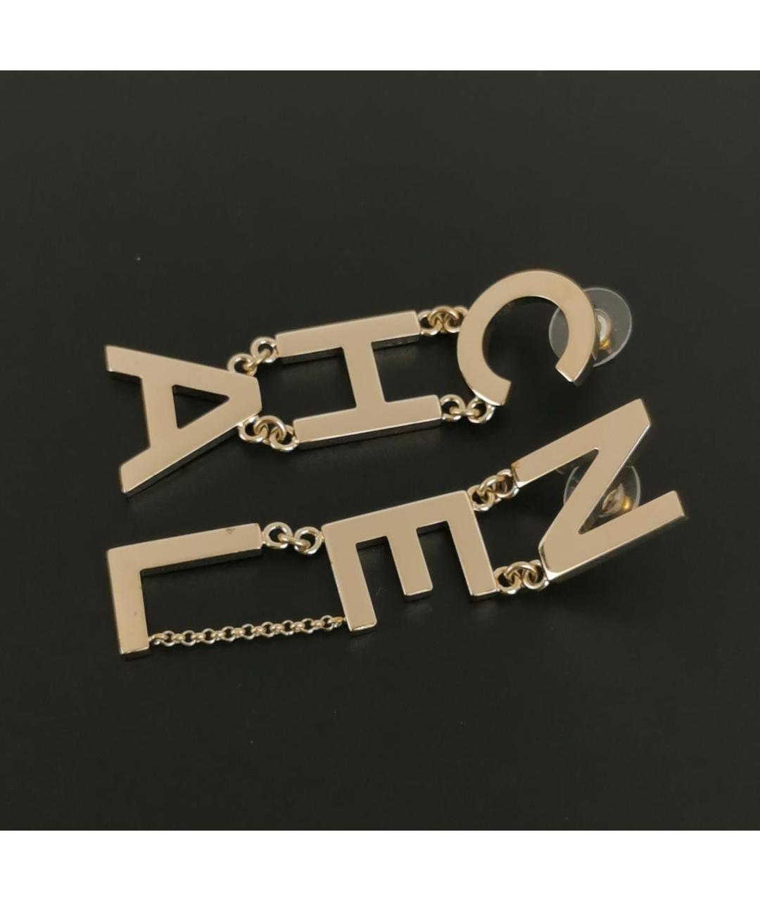 CHANEL Золотые металлические серьги, фото 4