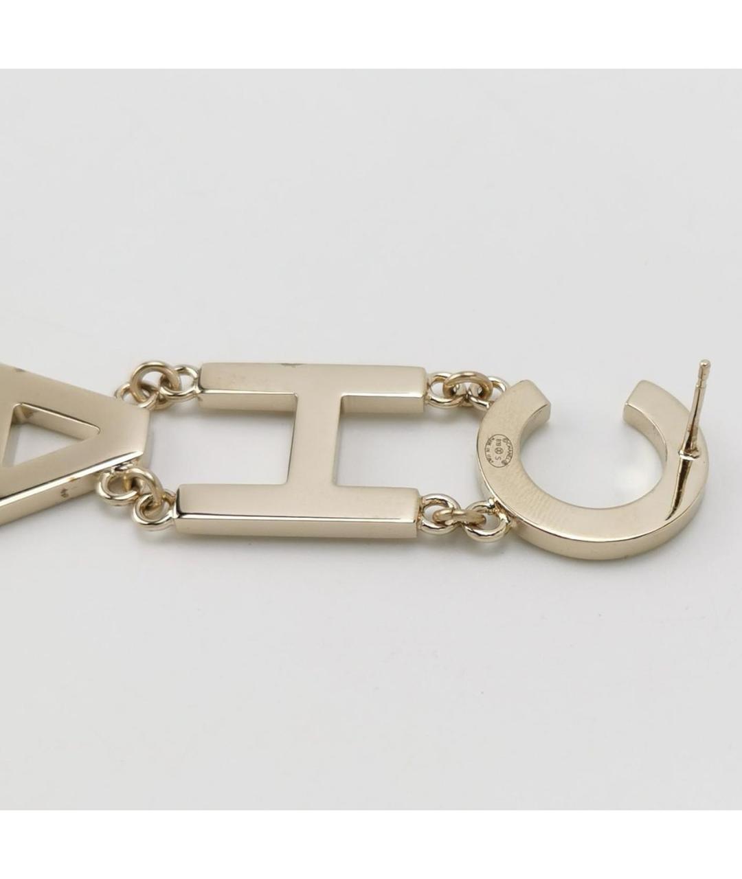 CHANEL Золотые металлические серьги, фото 3