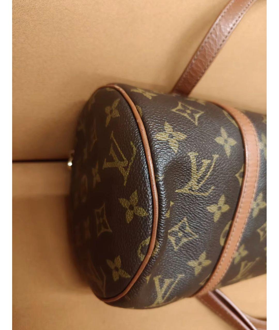 LOUIS VUITTON Коричневая кожаная сумка через плечо, фото 4