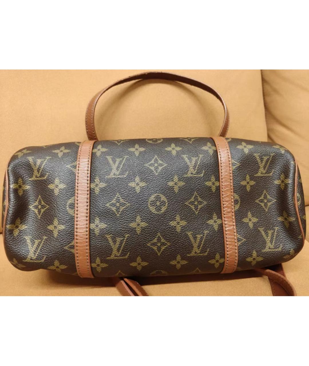 LOUIS VUITTON Коричневая кожаная сумка через плечо, фото 9