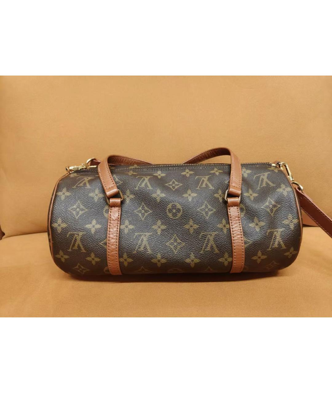 LOUIS VUITTON Коричневая кожаная сумка через плечо, фото 2