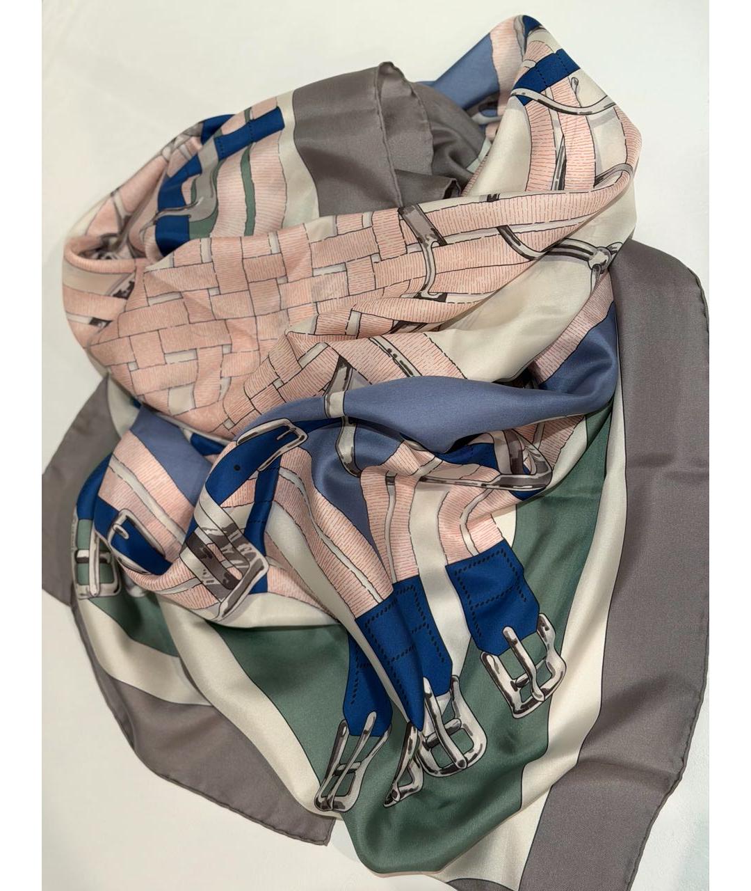 HERMES Мульти шелковый платок, фото 2