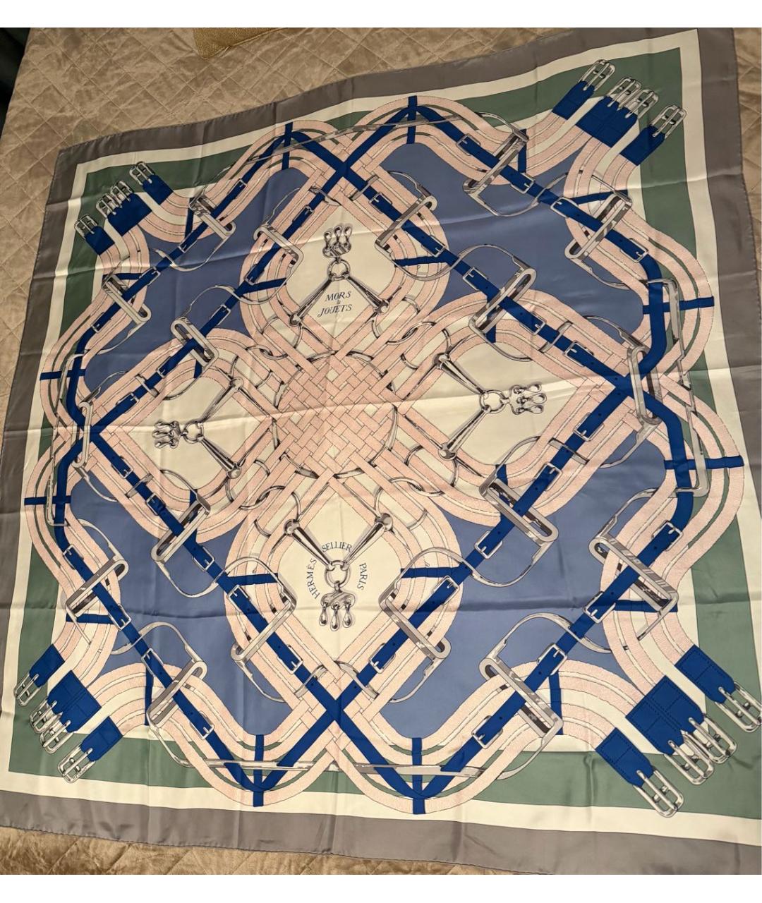 HERMES Мульти шелковый платок, фото 5