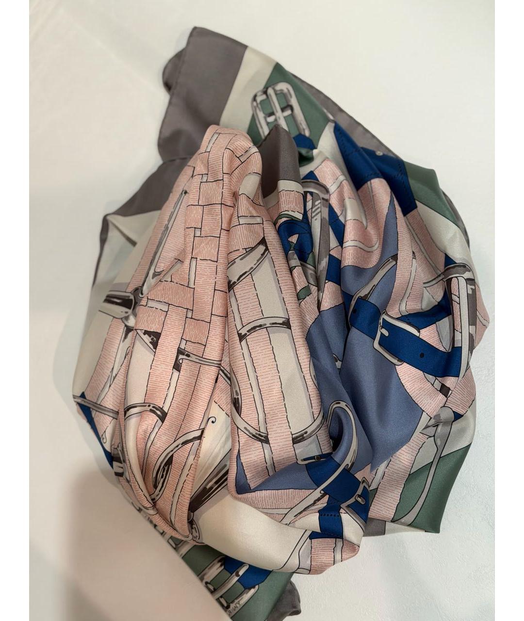 HERMES Мульти шелковый платок, фото 6