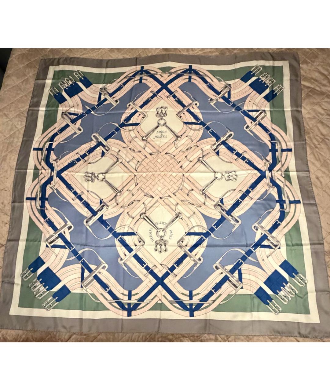 HERMES Мульти шелковый платок, фото 7