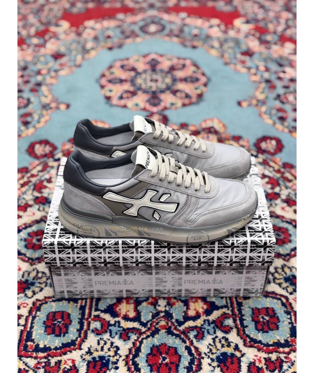 PREMIATA Серые замшевые низкие кроссовки / кеды, фото 3