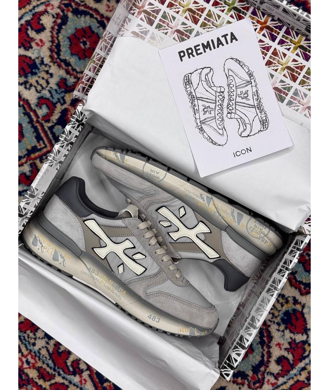 PREMIATA Серые замшевые низкие кроссовки / кеды, фото 2