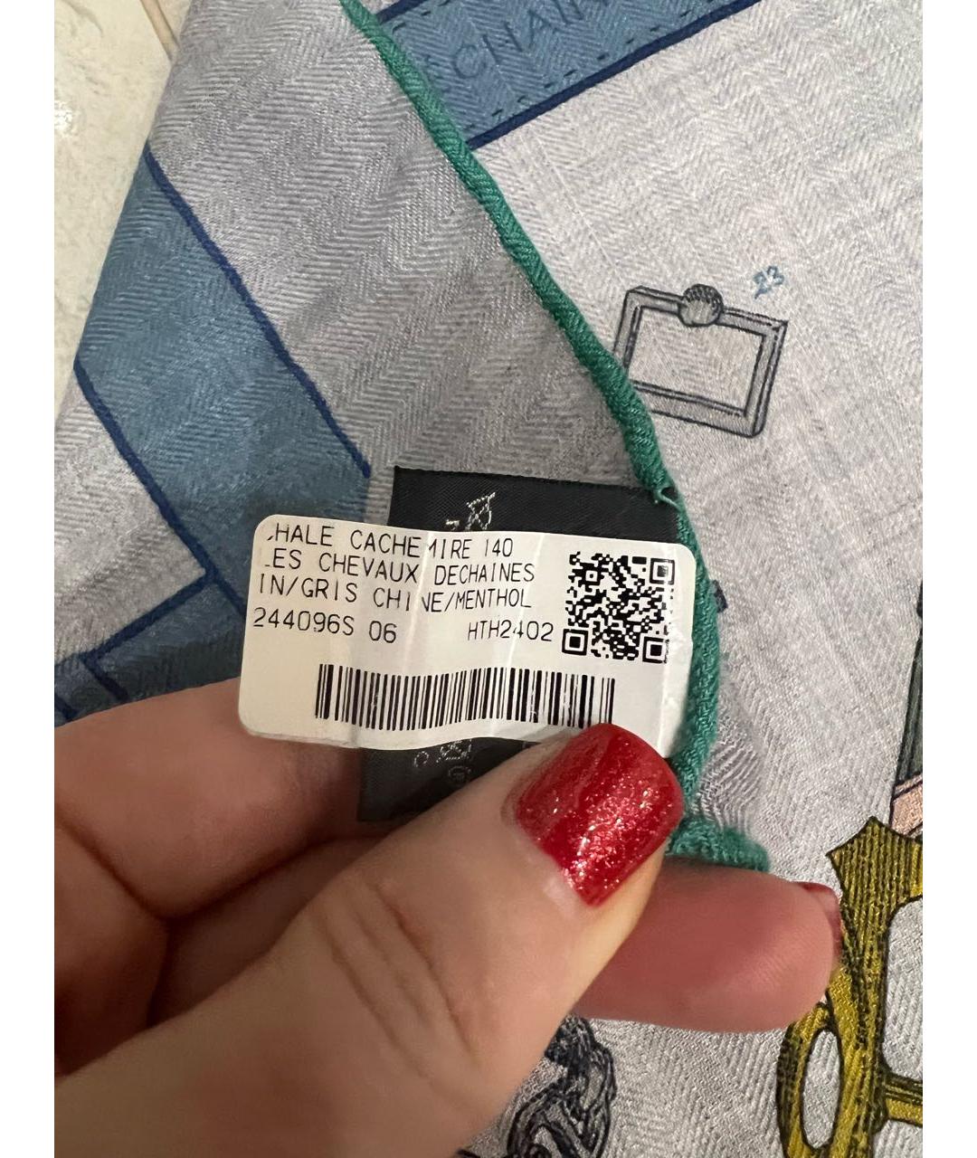 HERMES Мульти кашемировый платок, фото 6