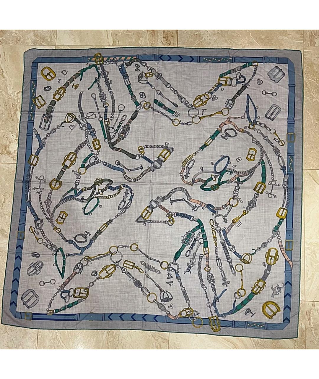 HERMES Мульти кашемировый платок, фото 2