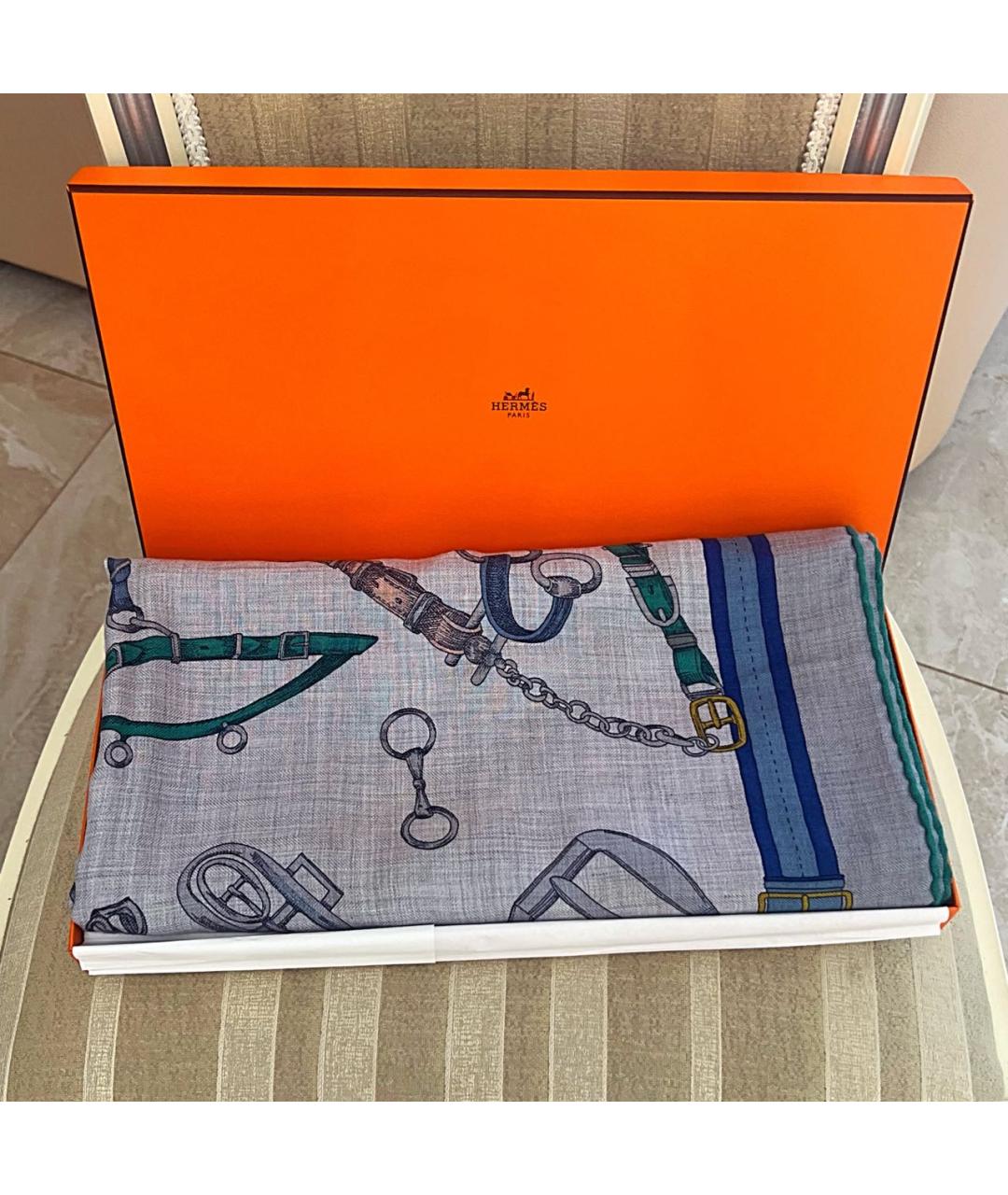 HERMES Мульти кашемировый платок, фото 5