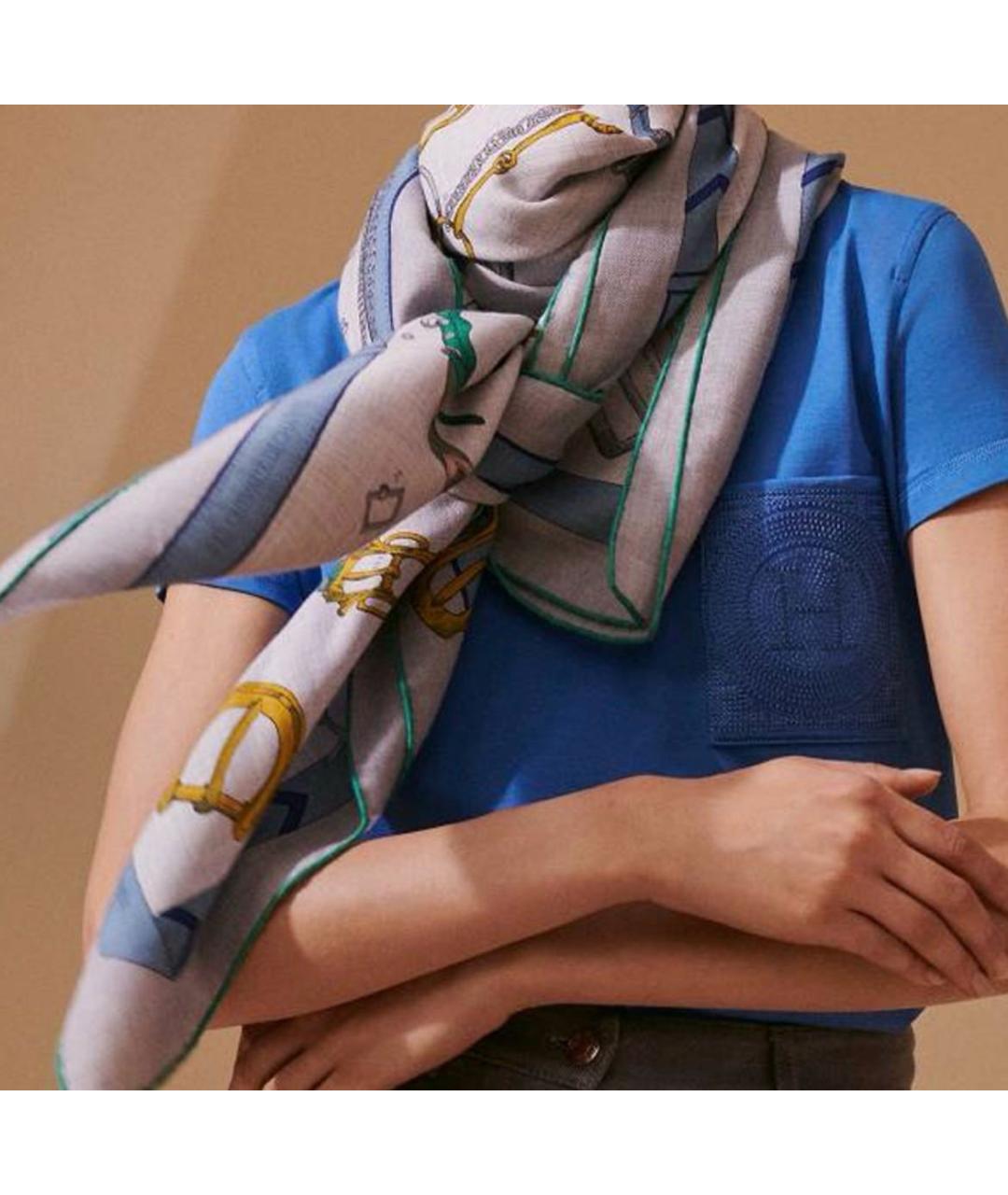 HERMES Мульти кашемировый платок, фото 4