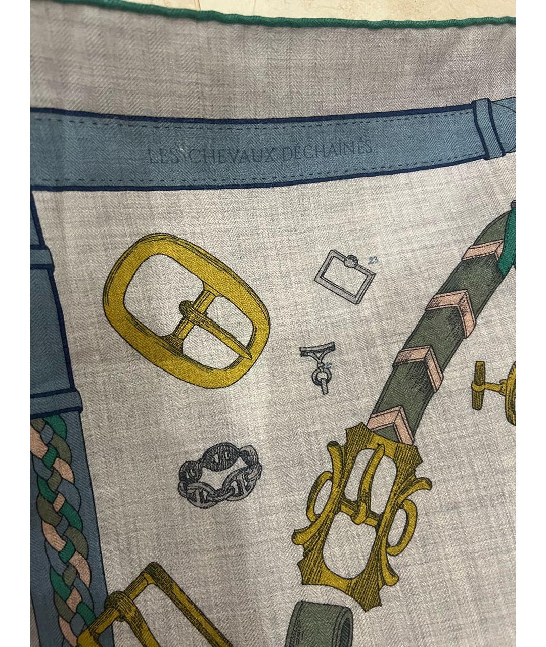 HERMES Мульти кашемировый платок, фото 7