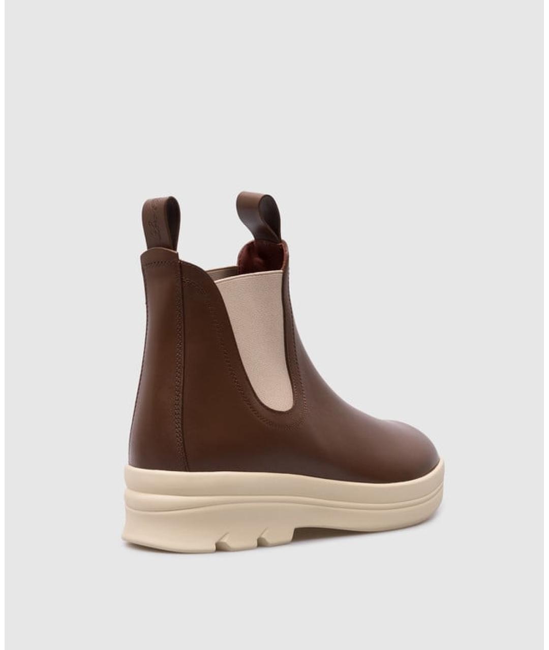 LORO PIANA Коричневые кожаные ботинки, фото 4