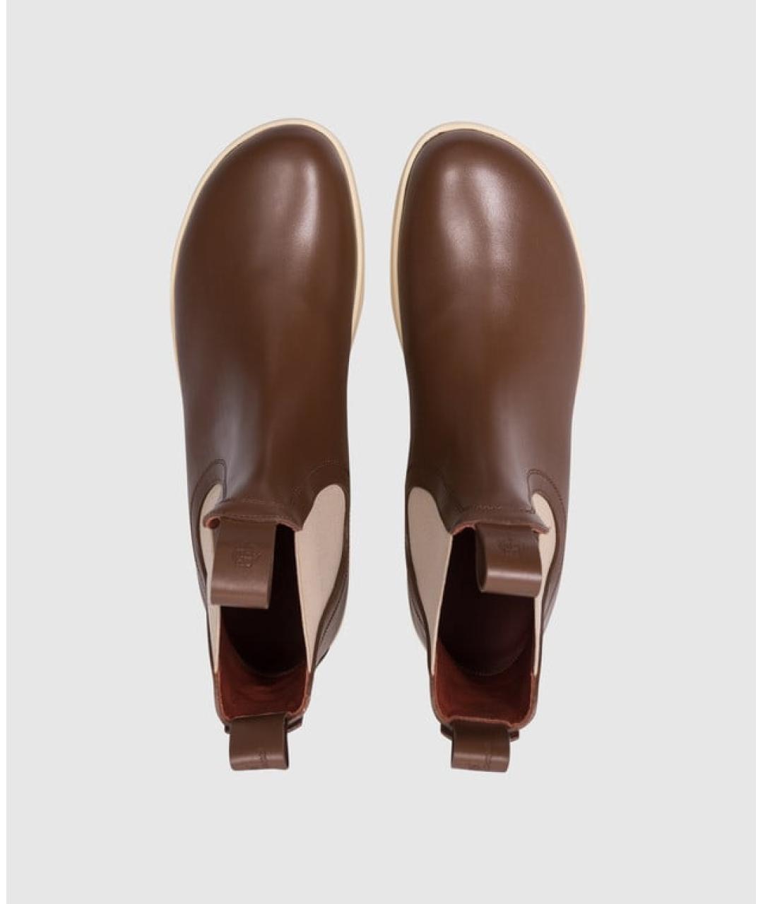 LORO PIANA Коричневые кожаные ботинки, фото 3