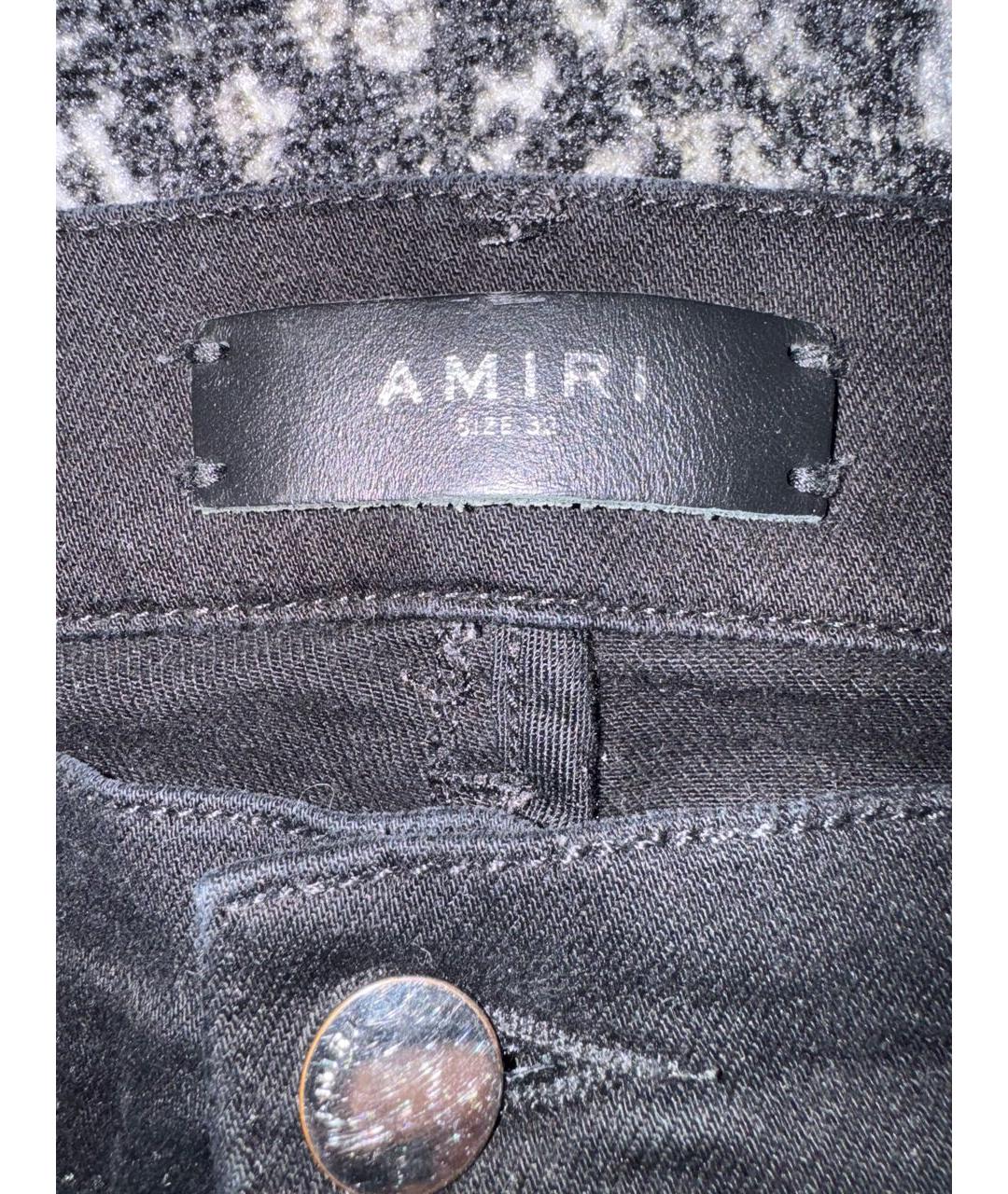 AMIRI Черные хлопко-эластановые джинсы скинни, фото 4