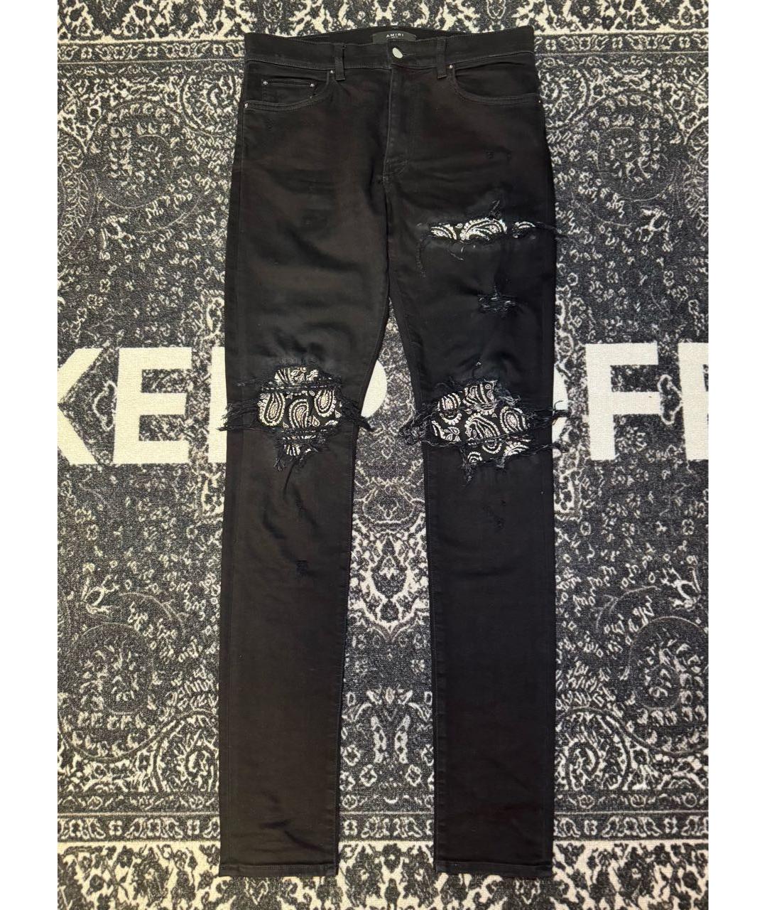 AMIRI Черные хлопко-эластановые джинсы скинни, фото 8