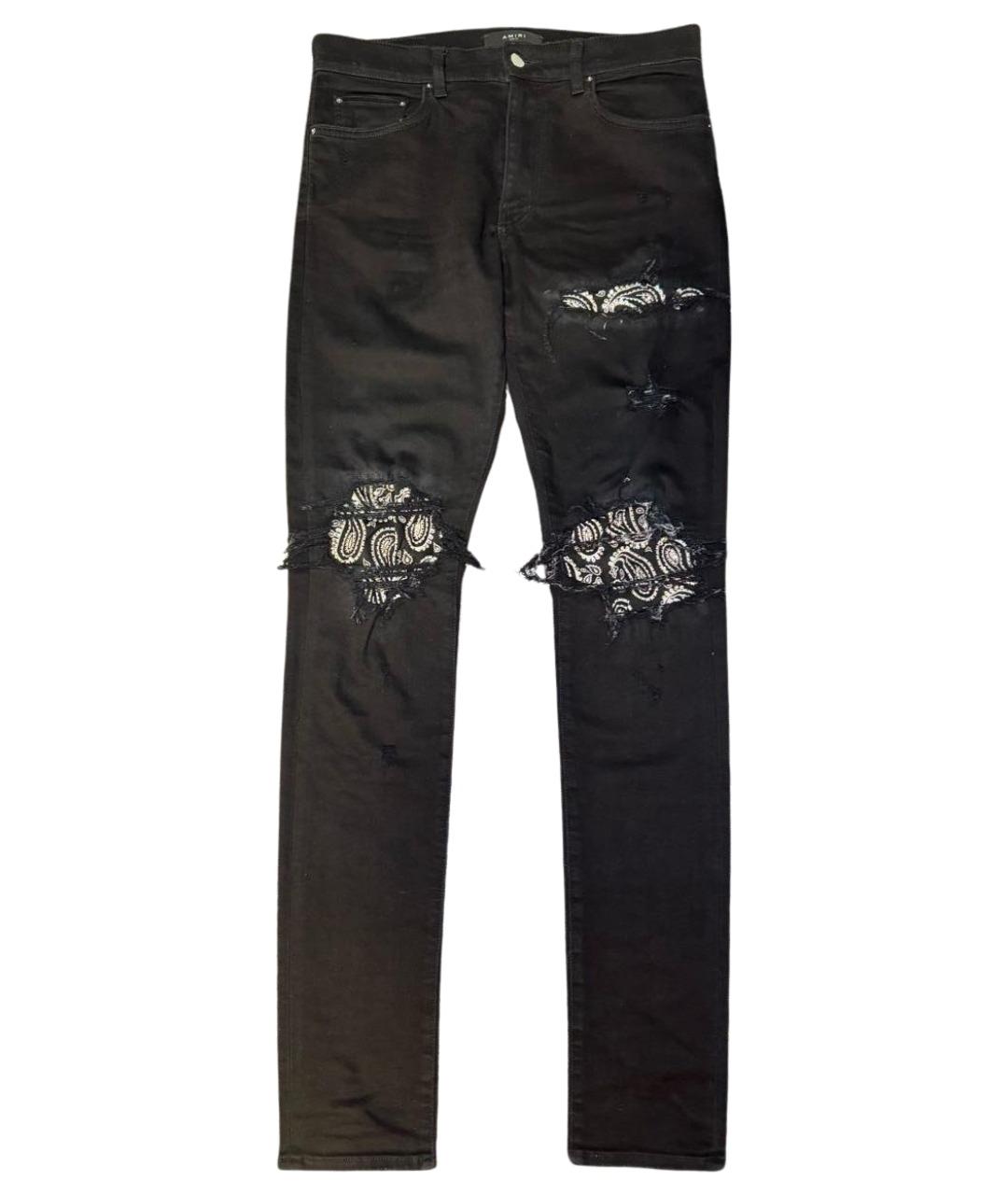 AMIRI Черные хлопко-эластановые джинсы скинни, фото 1