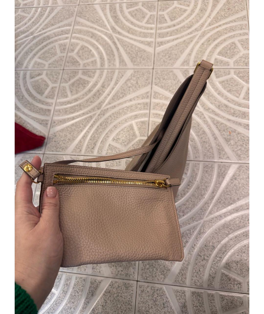 TOM FORD Бежевая кожаная сумка тоут, фото 8