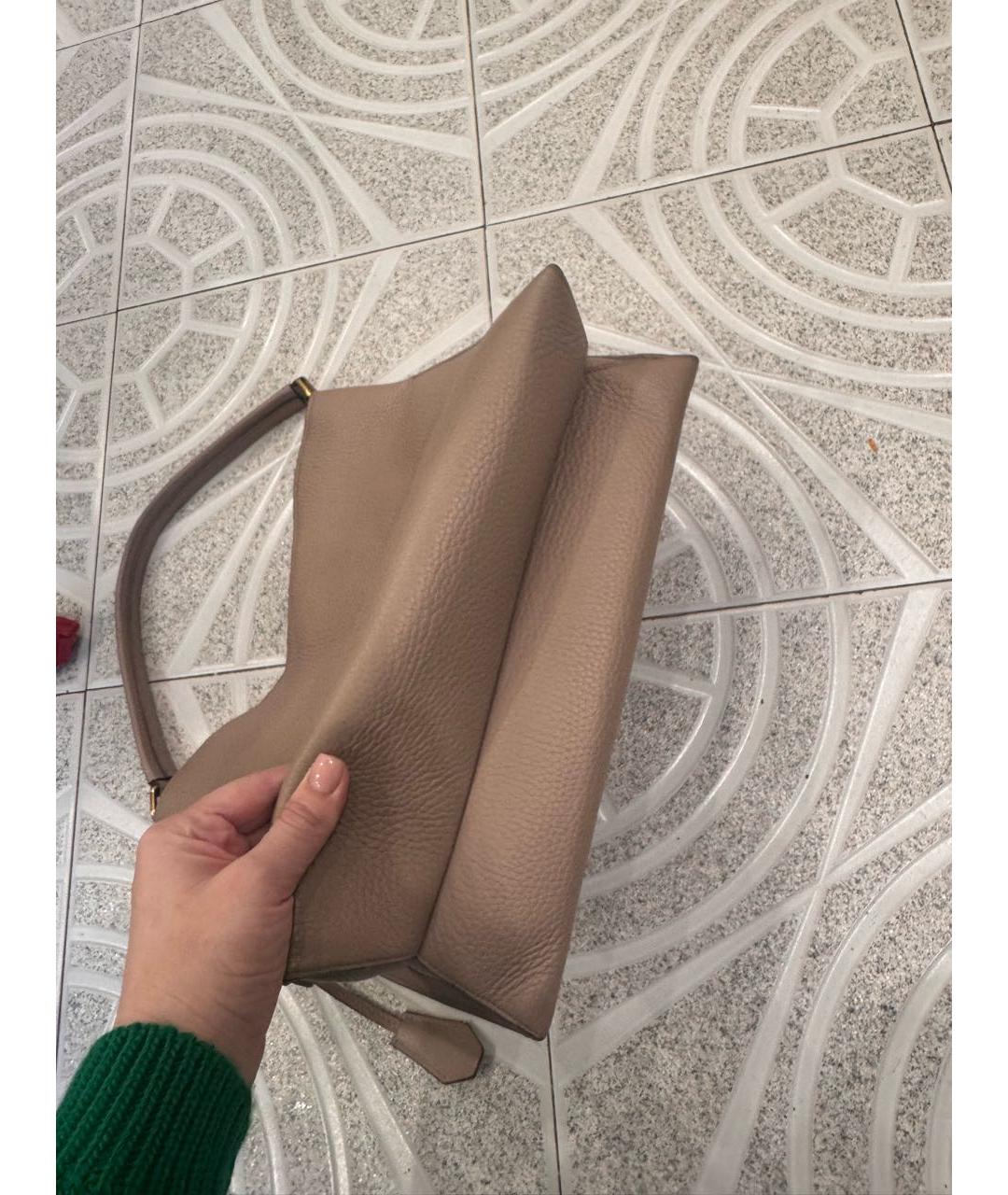 TOM FORD Бежевая кожаная сумка тоут, фото 6