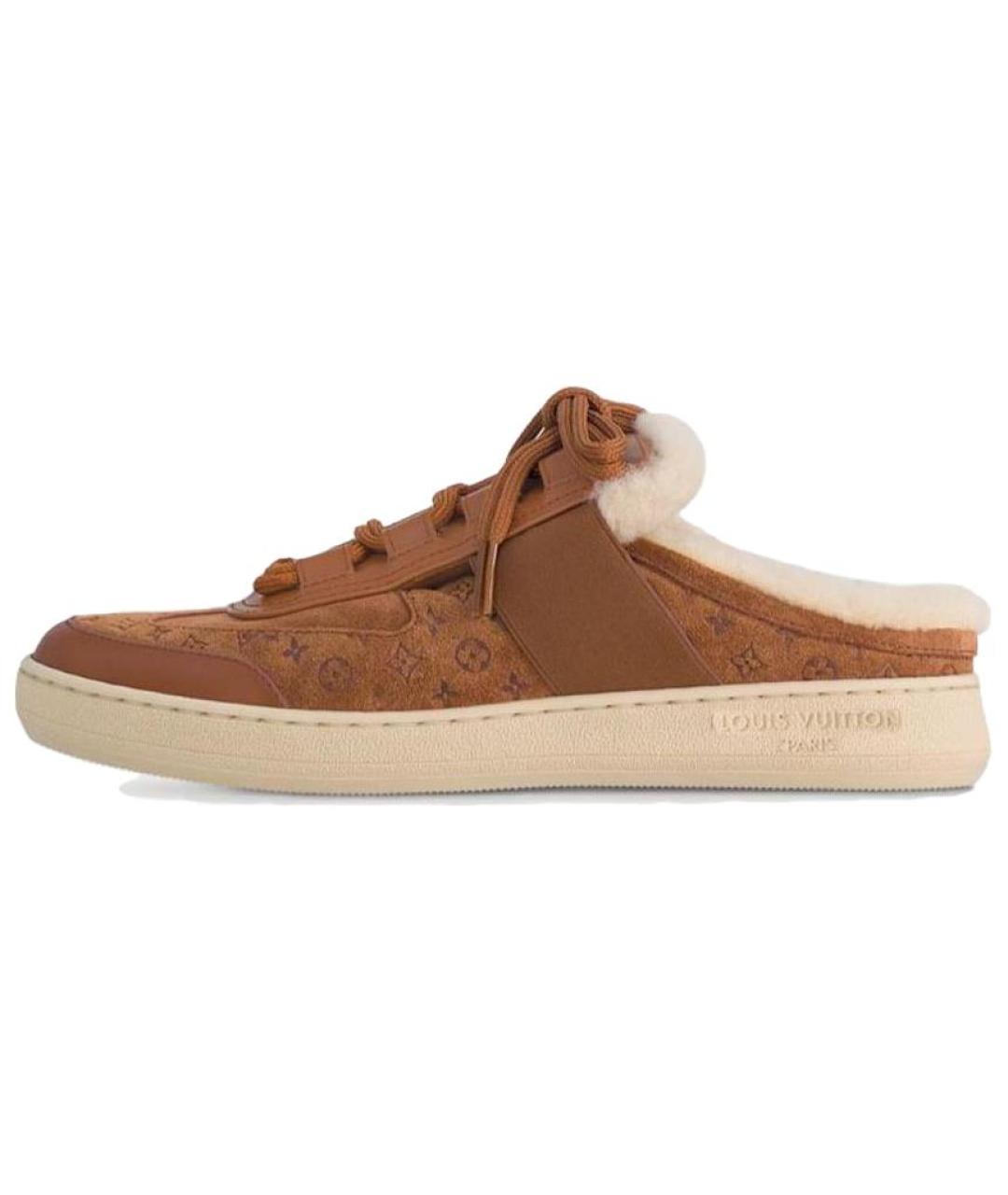 LOUIS VUITTON Коричневые кожаные мюли, фото 2