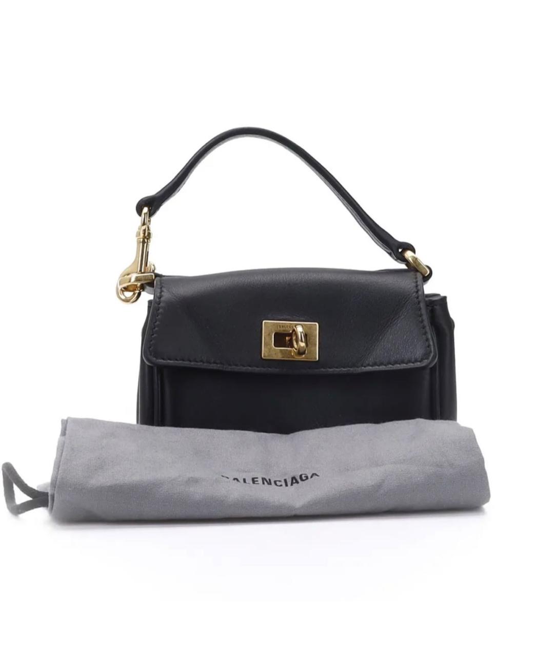 BALENCIAGA Черная кожаная сумка с короткими ручками, фото 2