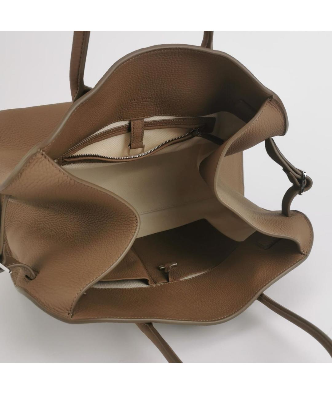THE ROW Коричневая кожаная сумка тоут, фото 6