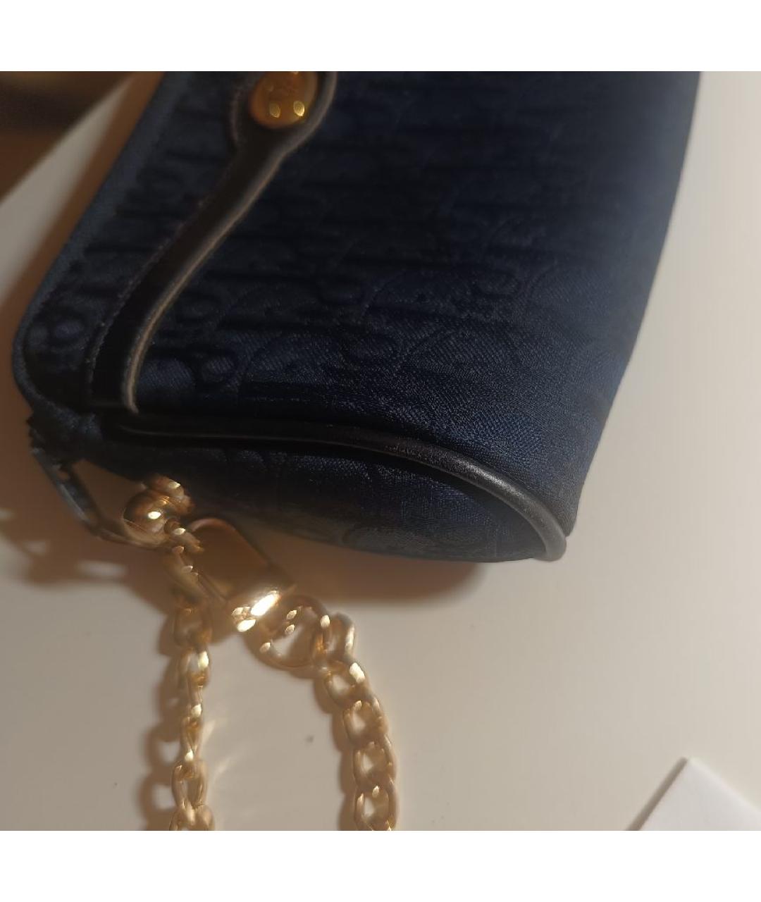 CHRISTIAN DIOR Темно-синяя тканевая сумка через плечо, фото 8