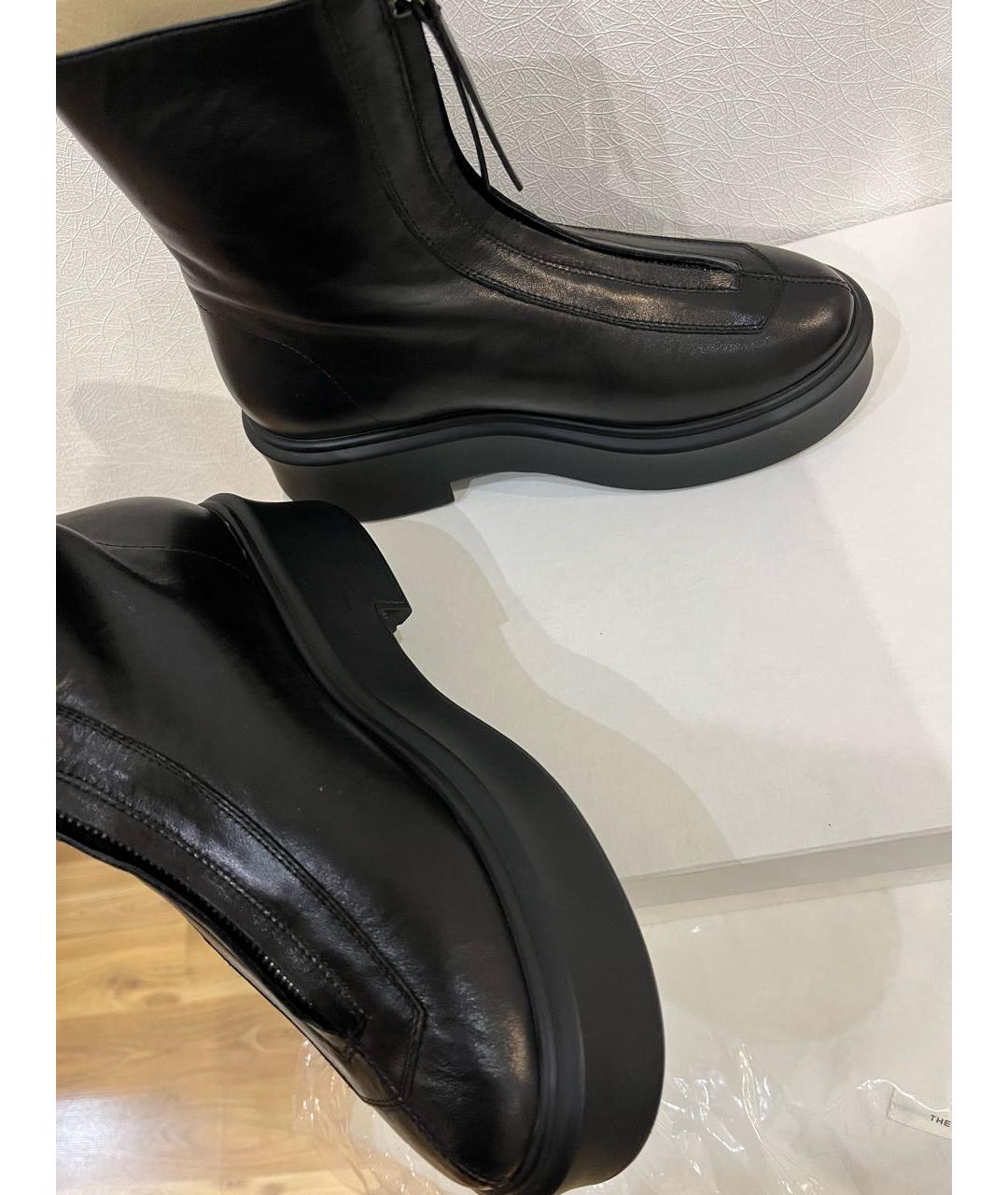 THE ROW Черные кожаные ботинки, фото 6