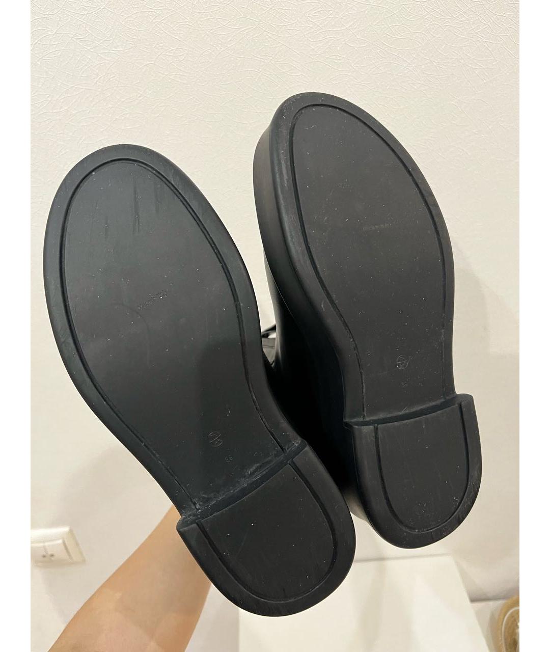 THE ROW Черные кожаные ботинки, фото 7