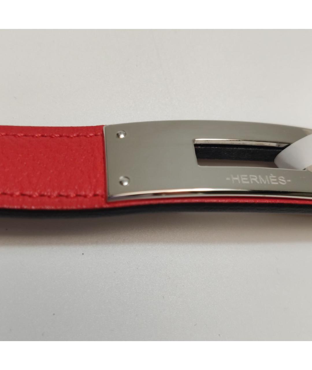 HERMES Красный кожаный ремень, фото 5