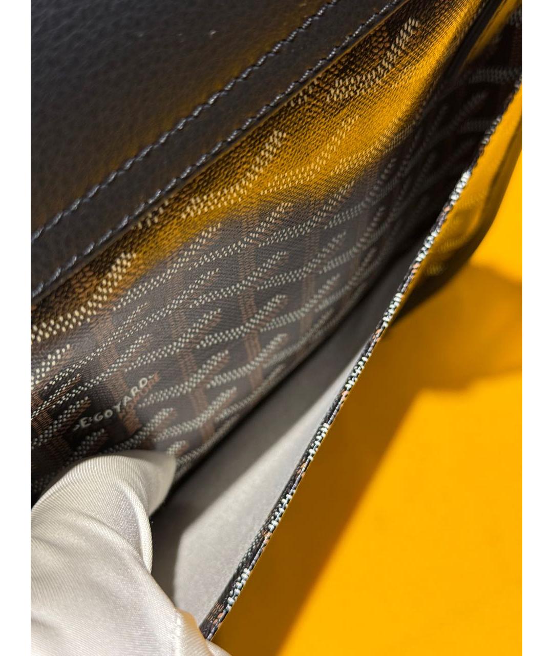 GOYARD Черная кожаная сумка на плечо, фото 8