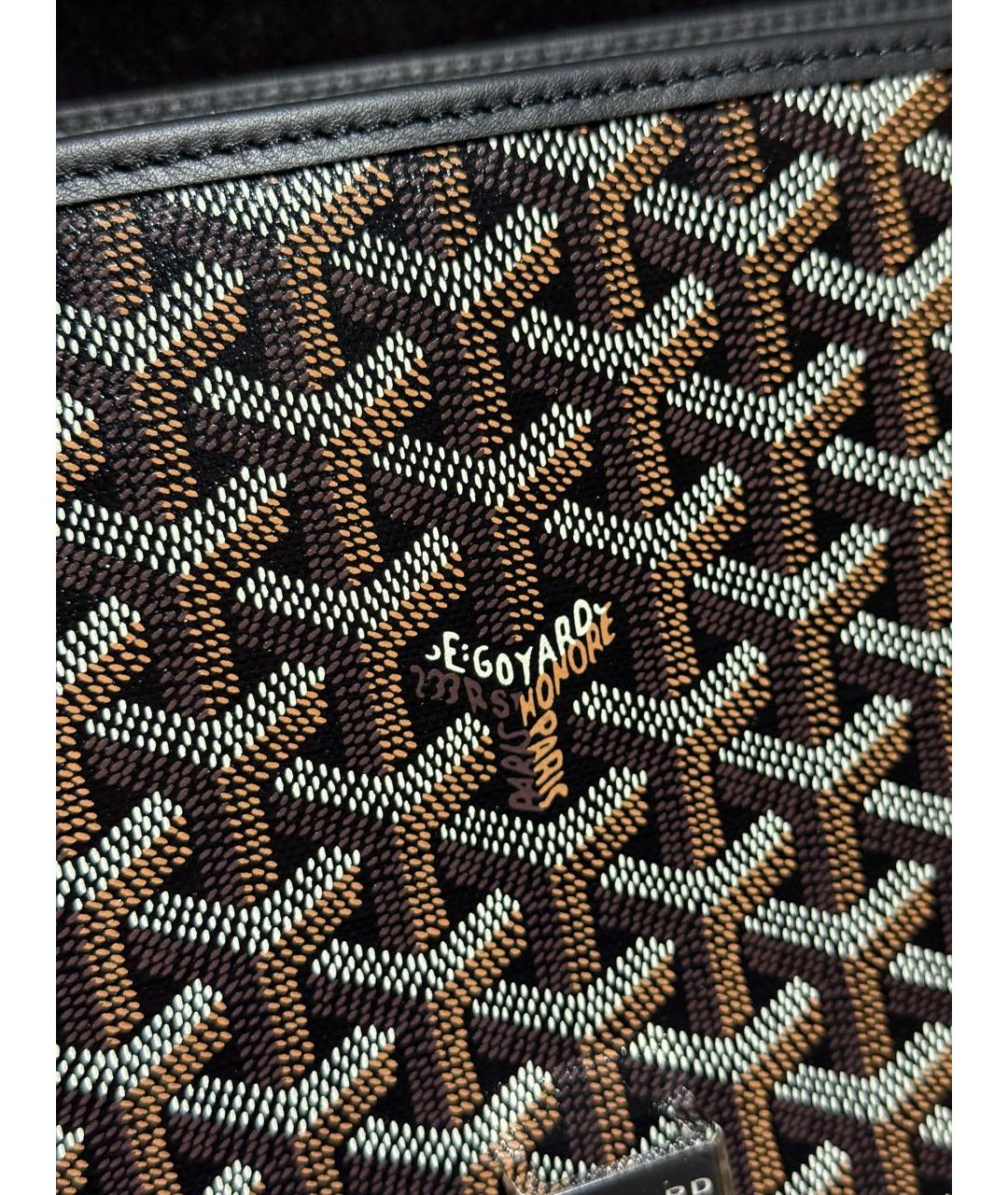 GOYARD Черная кожаная сумка на плечо, фото 6