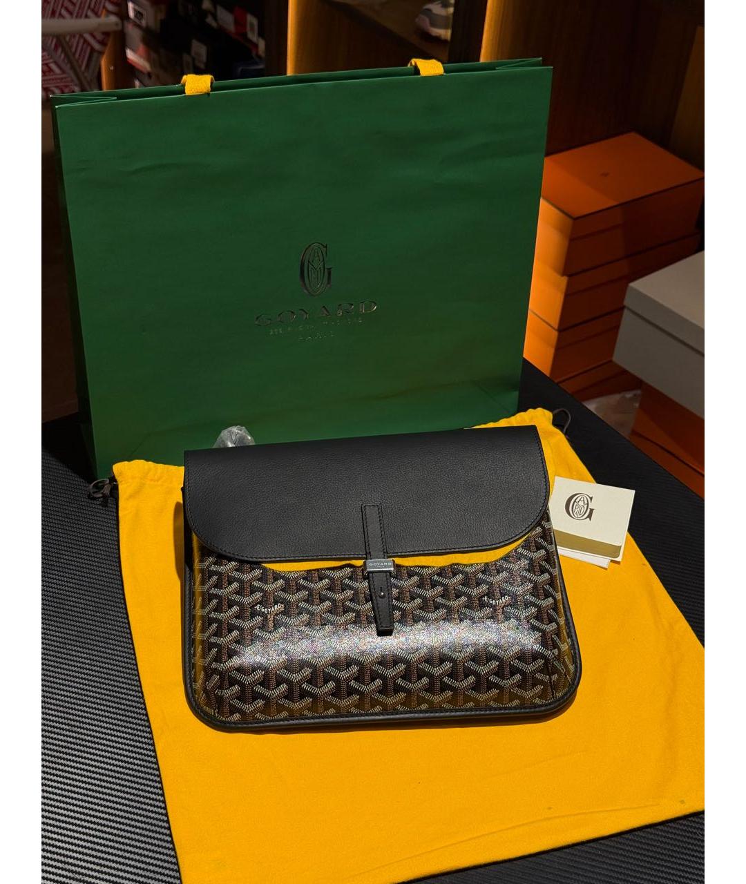 GOYARD Черная кожаная сумка на плечо, фото 2