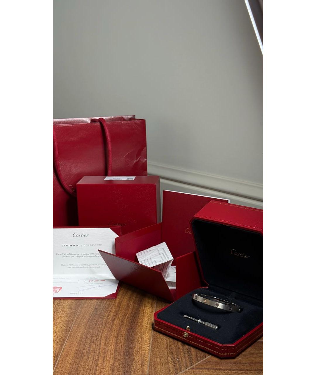 CARTIER Серебрянный браслет из белого золота, фото 3